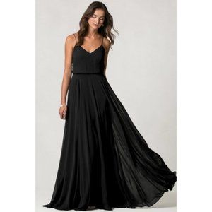 JENNY YOO BLACK BRIDESMAID GOWN - Extra Length